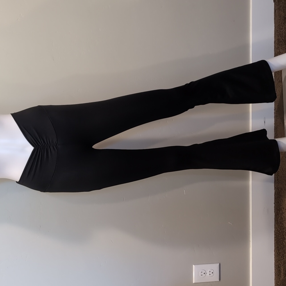 SHEIN Black Ruched Waist Athletic Flared Yoga Pants Size Small